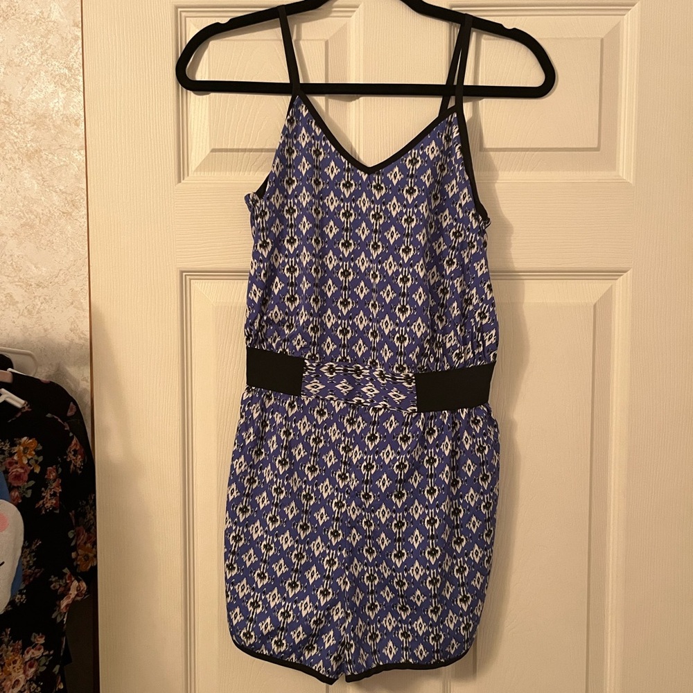 Blue and Black Romper
